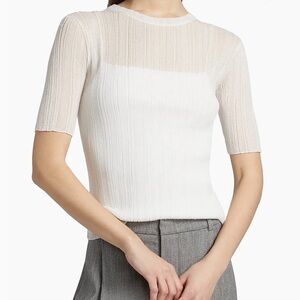 Vince Double Layer Rib-Knit Top nwt